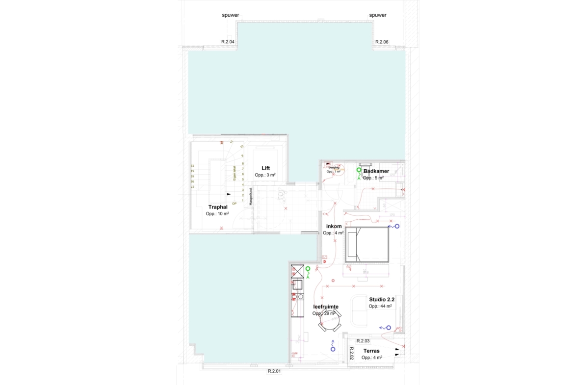 Plan Comfort Studio met Balkon in studentenresidentie BOND 72